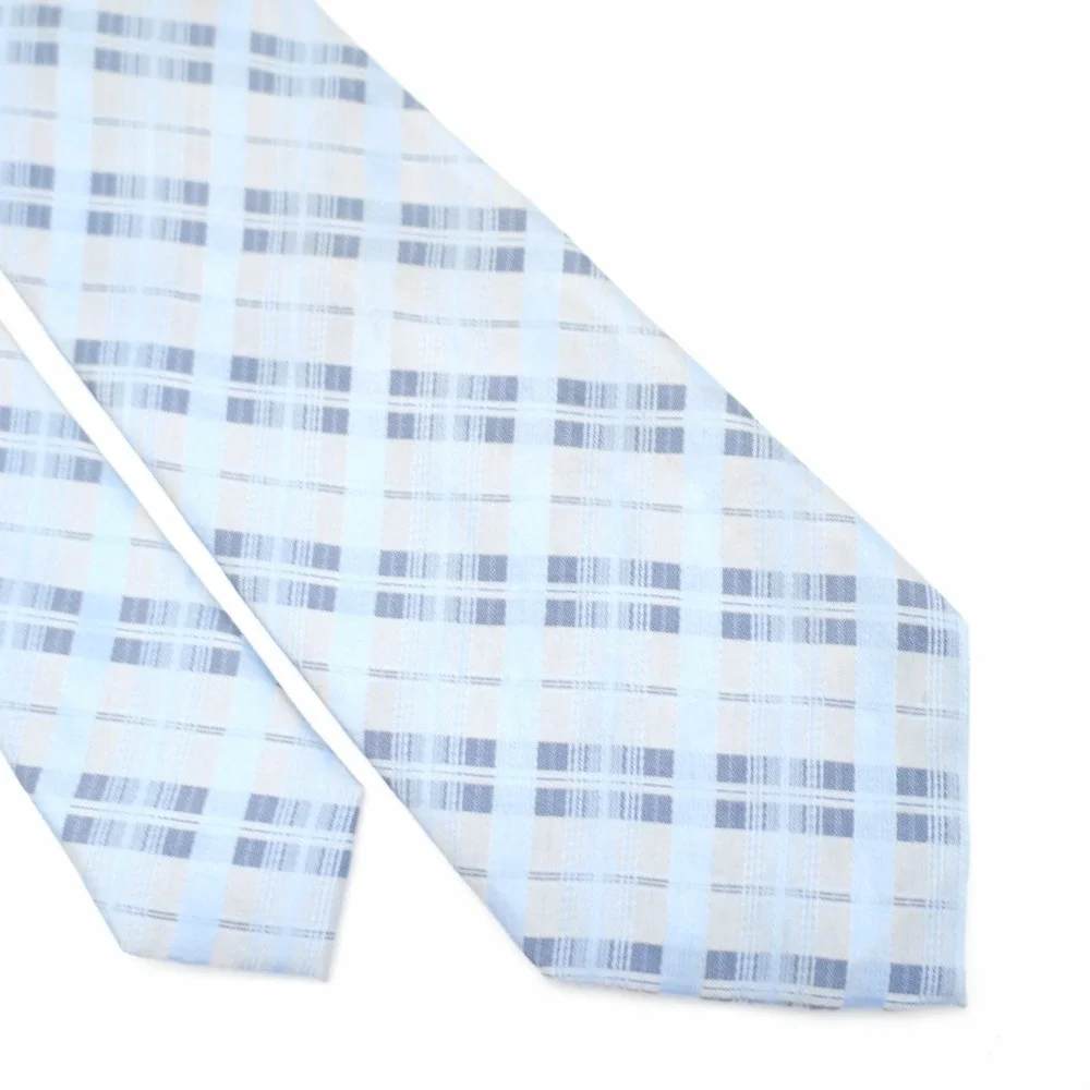 Calvin Klein Silk Tie Woven Blue‎ Plaid